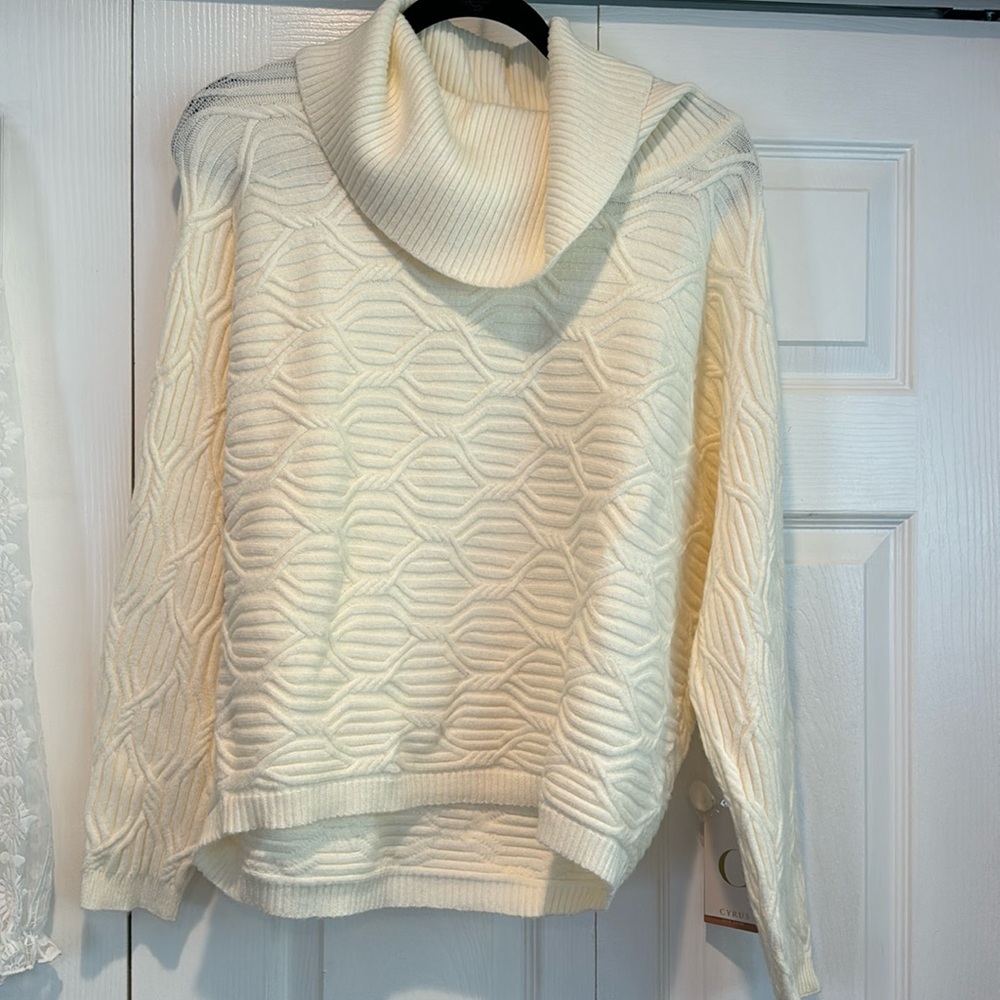 Beautiful and soft cowl cream sweater